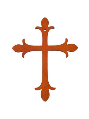 Croix fleur de lys en cuir